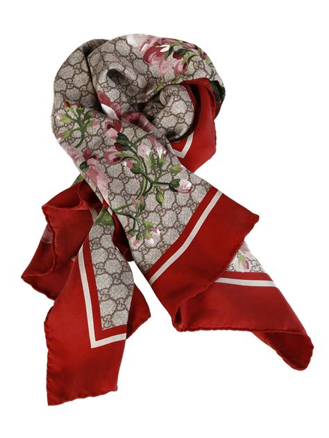 gucci scarf red|gucci scarf with flowers.